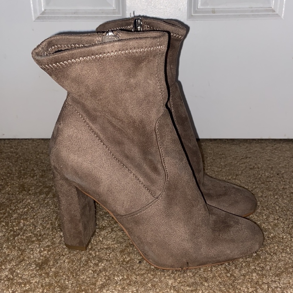 Taupe Suede bootie. Steve Madden. Size 6.5